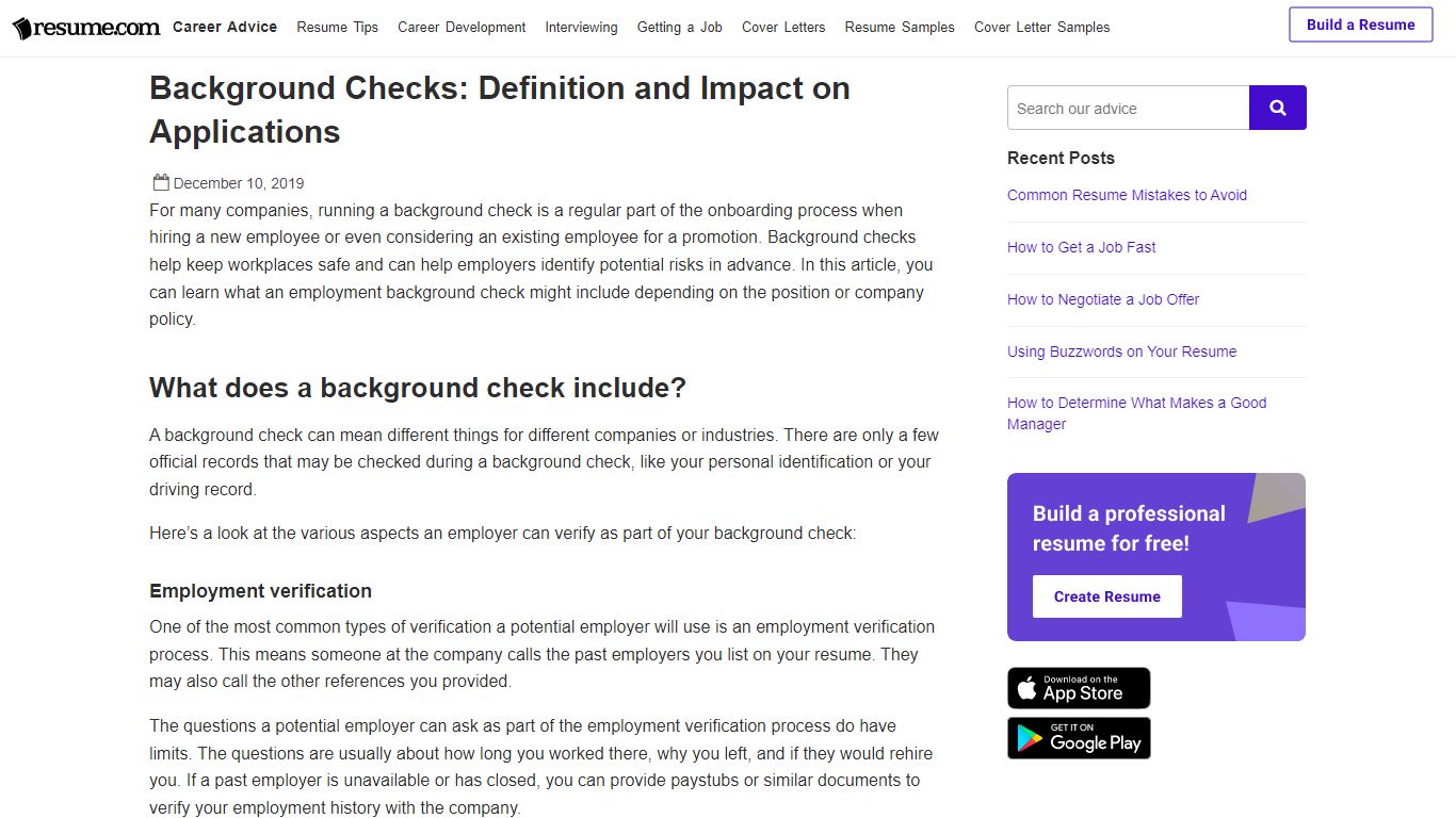 What is Included in an Employment Background Check? | Resume.com